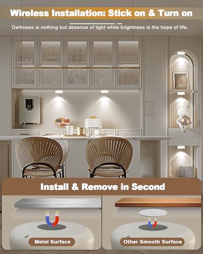 THUNDOO Luzes de Disco Recarregáveis Operadas Por Bateria com Controle Remoto Led Sob O Armário Ilum