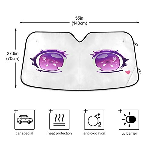 Anime Animation Kawaii Eyes Car Windshield Sun Shade Sunshades Block Uv Rays Protector Keep Your Vehicle Cool Sun Shades Shield Visor Cover Foldable For Car Truck Suv M #TOP2