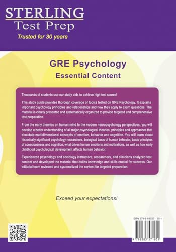 Sterling Education 9798885571951 Gre Psychology: Comprehensive Review For Gre Psychology Subject Test thumb #1