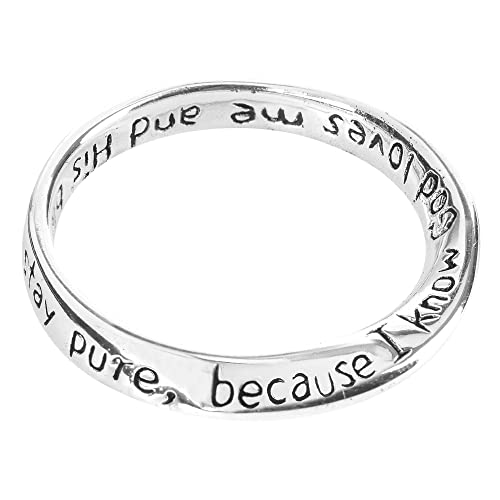 Dicksons HonoRing Mobius Silver Plated Size 9 Engraved Purity Ring on Presentation Card