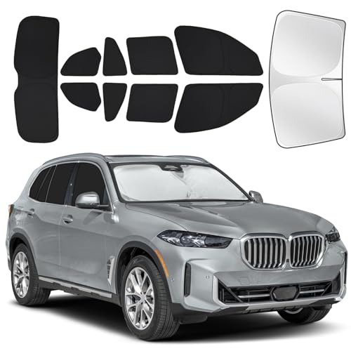 Image of for BMW x5 2019-2025 Car Window Shades, 10pcs Privacy Sun Shade Set for Front Windshield Side and Rear Windows, Full Window Covers Keeps Vehicle Cool for Camping Napping