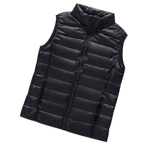 Image of Down Gilet Women Lightweight Ladies Puffer Gilet Women Womens Quilted Padded Gilet Womens Puffer Vest Women Ladies Gilets and Bodywarmers Sleeveless Puffer Jacket for Women Ladies Body Warmer Black S