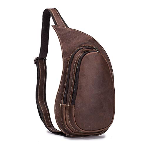 Bolso Pecho Cuero Grande Mochila de Piel Impermeable Bandoleras Cruzada