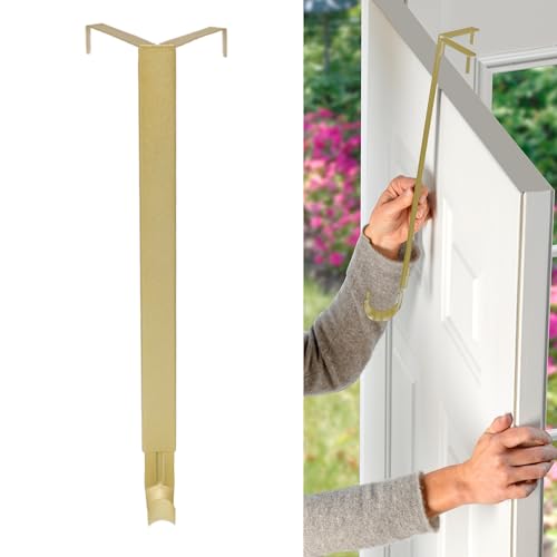Haute Decor Adapt Adjustable Wreath Hanger, Top & Length Adjustable (Textured Gold)