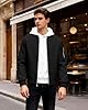 Autsel Men's Bomber Jacket Casual Lightweight Windbreaker Stand-up Collar Outwear Spring Autumn Sportwear Black 3XL #2