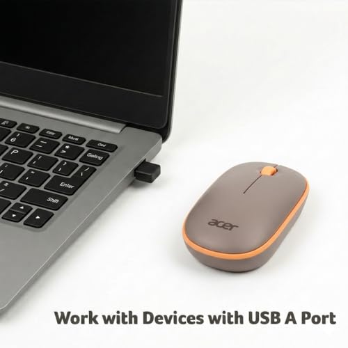 Image of Acer Wireless Mouse for Laptop, 2.4GHz Wireless Mouse with USB Receiver - Smooth Tracking, 12-Month Battery, for Windows, macOS, ChromeOS, Compatible with PC, Mac, Laptop, Tablets - Peach