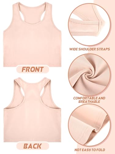 Image of Bencailor 3 Pcs Girls Dance Tank Top Racerback Crop Tank Top Sleeveless Girls Tops Vests for Children