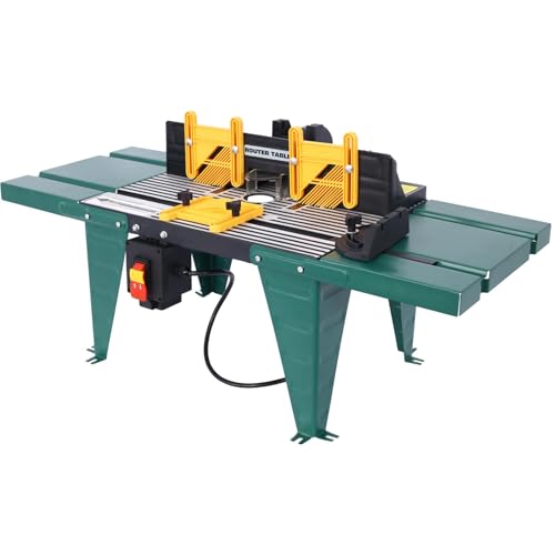 Universal Benchtop Router Table with Adjustable Fence, Steel Stand & Precision Routing for Woodworking – Craftsman Electric Router Table Tool (Green) - Thumbnail 3
