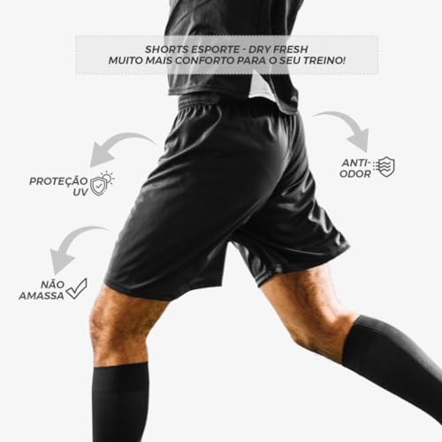 Short Liso Calção Futebol, Academia, Ciclismo, Bike, Corrida,Ginasticas (BR, Alfa, G, Regular, Regul