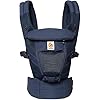 Ergobaby Babytrage für Neugeborene ab Geburt, Baby Tragesystem Adapt Cool Air Mesh, Babytragetasche Bauchtrage Rückentrage, Deep Blue