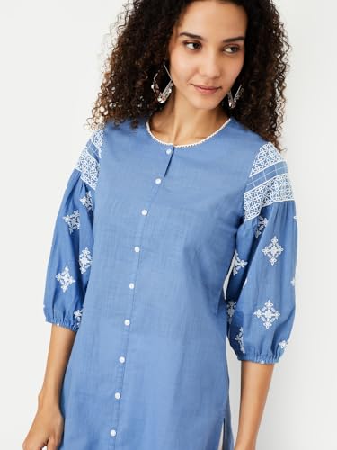 Image of Max Women's Cotton Blend Regular Fit Casual Kurta