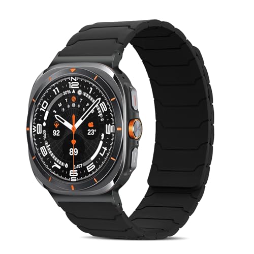 CiimWaa �o���h for Samsung Galaxy Watch Ultra 47mm 2025/Ultra 47mm 2024 �p �V���R�� ���v�o���h ���͂Ȏ��C �X�}�[�g�E�H�b�`���� �}�O�l�b�g ���i�K���� ���v�x���g �����^ �j�����p ���K