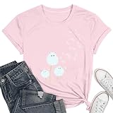 Cat Shirts for Women Flower Shirts Womens Dandelion T-Shirt Cute Dandelion Cat Graphic Print TeeTops
