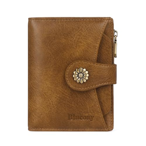 Womens Wallet,RFID Blocking Wallet Women Soft Leather Bifold Wallets For Women Card Holder With Removable ID Window brown