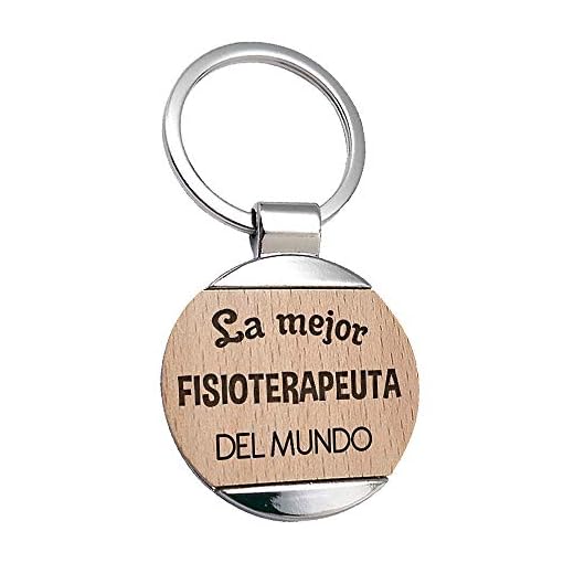 Llavero Fisioterapeuta La Mejor Fisioterapeuta del Mundo - Llavero de Metal Grabado en Madera - Regalo para Fisio Personalizado