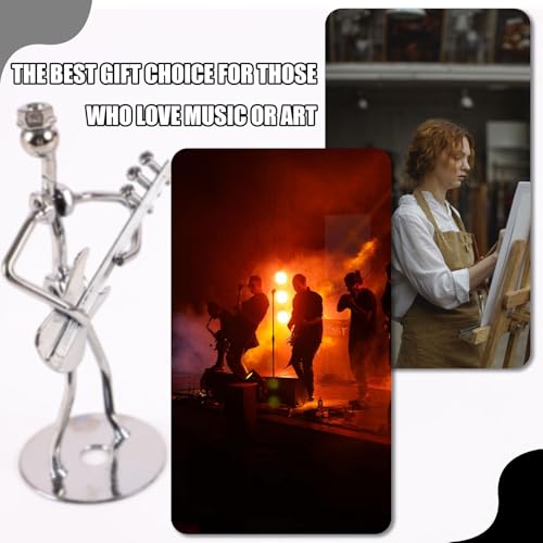 Figura decorativa músico metálico con guitarra eléctrica miniatura 6