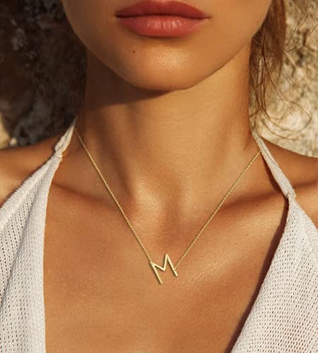 Beaux Bijoux Sideways Initial Necklaces for Women | 14k Gold and Silver Letter Necklaces | Unique Birthday Gift | Trendy Jewelry | Dainty Handmade Necklaces for Women2