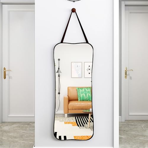 姿見 全身 姿見鏡 ドア掛けミラー ウォールミラー 壁掛け鏡 玄関かがみ 洗面所 化粧 浴室 お風呂 玄関 (Color : Black)