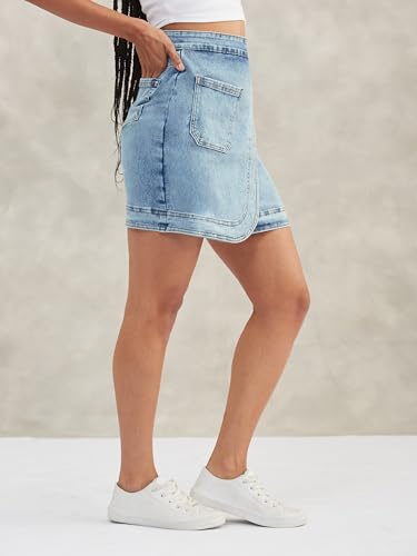 Image of Dolce Crudo Women's Regular High Rise Stretchable Denim Shorts