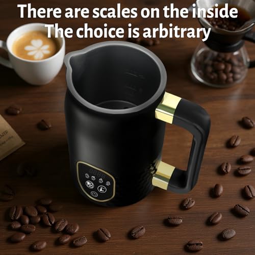 Elektrischer Milchaufschäumer - 4 in 1 Milchaufschäumer für heiße Schokolade mit Temperaturkontrolle Automatischer Milchaufschäumer für heißen und kalten Schaum mit 2 Schneebesen für Cappuccino, Latte