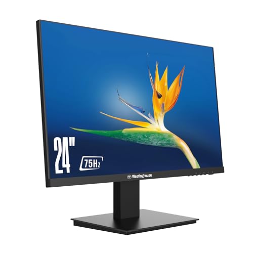 Image of Westinghouse 24 inch Full HD 1080p LED IPS Home Office Computer Monitor, 75Hz Flicker-Free 24 Inch Monitor with IPS Display, Blue Light Filter, and Warm & Cool Mode Viewing, HDMI & VGA Compatible