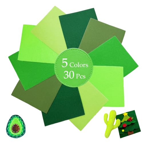 Image of 30Pcs Stiff Felt Sheets, 1mm Thick Felt Fabric Squares for Sewing & DIY
