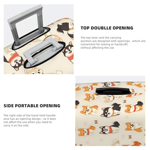 Luggage Cover Protector - Cute Puppy Cartoon Print Fit 22-24 Inch Suitcase Covers for Luggage4