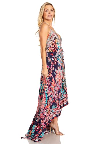 Image of Sakkas Lizi 2025 Womens Maxi High-Low Halter Handkerchief Long Dress Beach Party