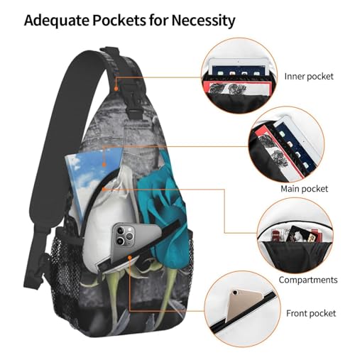 Bolso cruzado tipo mochila deportiva para hombre y mujer negro miniatura 4