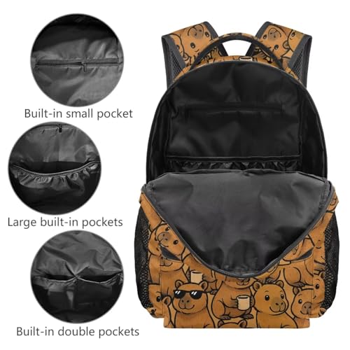 Girls Backpack 10-12 Years Old Capybara 4th Grade Backpack for Girls Kids Bookbag with Adjustable Straps Adorable School Bag4