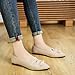 HIULYCENCE Flats for Women Pointed Toe Ballet Flats with Bow Comfortable Knit Dressy Flats Nude US7
