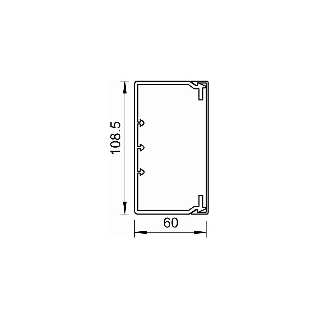 OBO Bettermann WDK60110RW WDK kanał kablowy PCV, czysta biel, 60 x 110 x 2000 mm