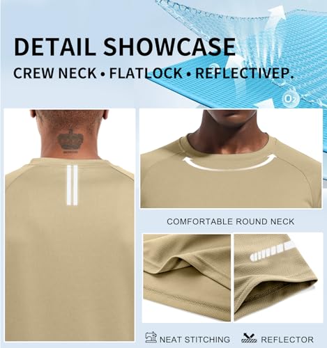 Image of Men's Quick-Dry Sportswear T-Shirts,4 /6 Pack Breathable Moisture Wicking Gym Tops for Training & Workout,Short Sleeve Tees