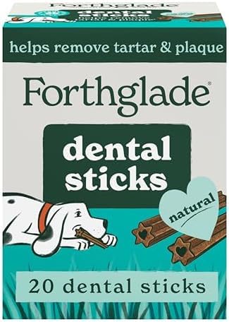 Forthglade Natural Dog Dental Sticks - Plant Based & Grain Free Dental Chews - 20 Sticks (4 x 170g) (Pack of 5)