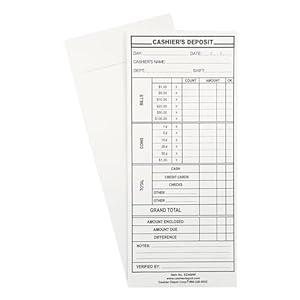 Cashier Depot EZ400W Kassenumschläge, 500 Stück