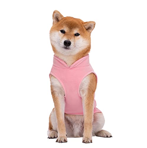 Dogs Jumpers Soft Fleece Vest, Cold Weather Jacket with Leash Ring for Small Dogs (Small, Light Pink), Small (for Chest 13.3inch) - Image 4
