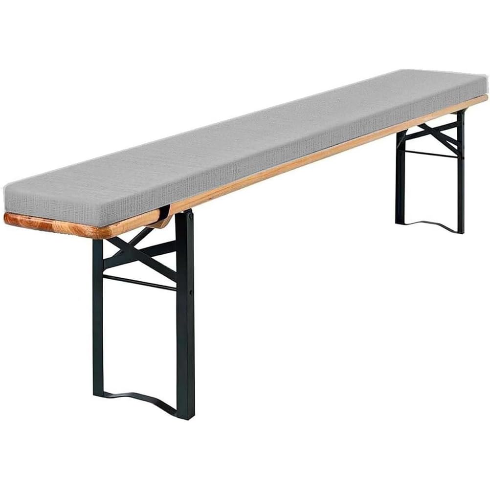 Coussin de banc de jardin 170x30 antidérapant galette banquette gris