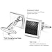 MOWOM Silver Tone Black 2PCS Rhodium Plated Carbon Fiber Cufflinks Square Shirt Wedding Business