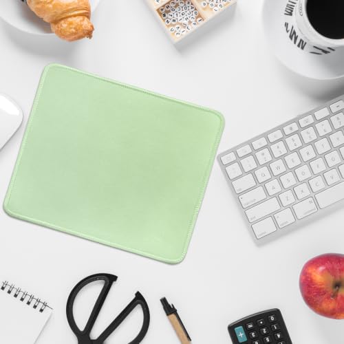 Image of FROGIGO Mouse Pad with Stitched Edges - Solid Color Mousepad for Women, 9.25 x 7.75 inch Washable Square Desk Pad, Non-Slip Rubber Base, Office Home Laptop Accessories - Sage Green