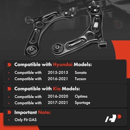A-Premium 2 x Front Lower Control Arm, with Ball Joint & Bushing, Compatible with Hyundai Sonata 2015, Tucson 2016-2021, Kia Optima 2016-2020, Sportage 2017-2021 - Image 3