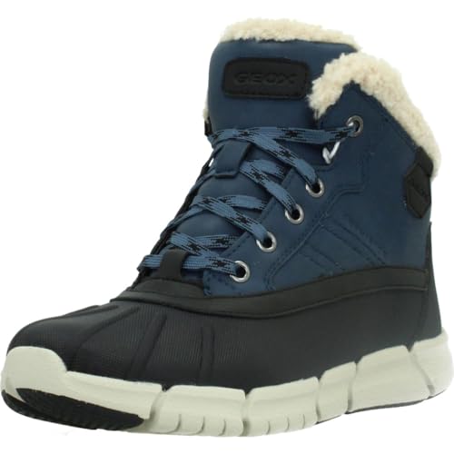 Geox J Flexyper Boy B Abx Ankle Boot, Denim/Black, 36 EU