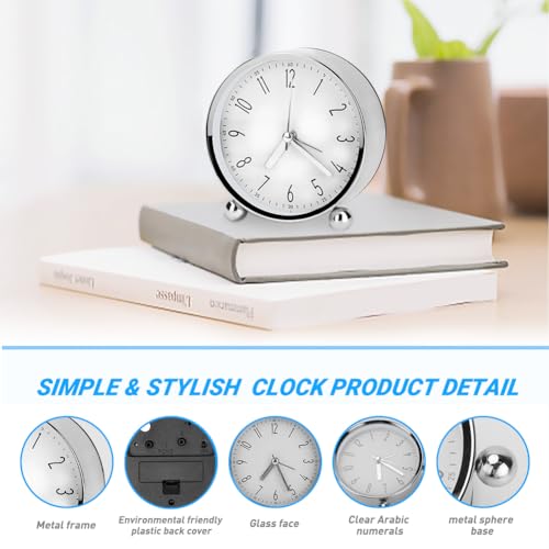 Small Super Silent Analog Alarm Clock