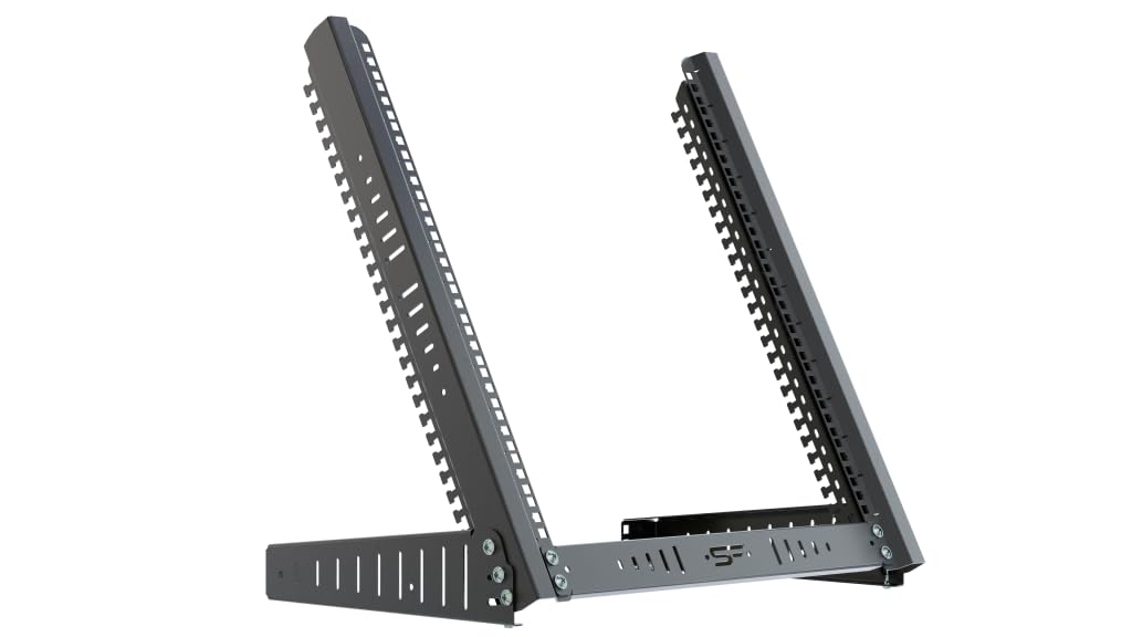 Bandeja Rack 19 Pulgadas 12U - Soporte de Sobremesa para Montaje en Bastidor - Bastidor y Armario para Equipos de Red - Servidor Rack con Ángulo de Inclinación Ajustable