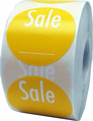 InStockLabels Write Your Own Price Sale Labels 1 1/2 Inch 500 Adhesive Stickers, Yellow