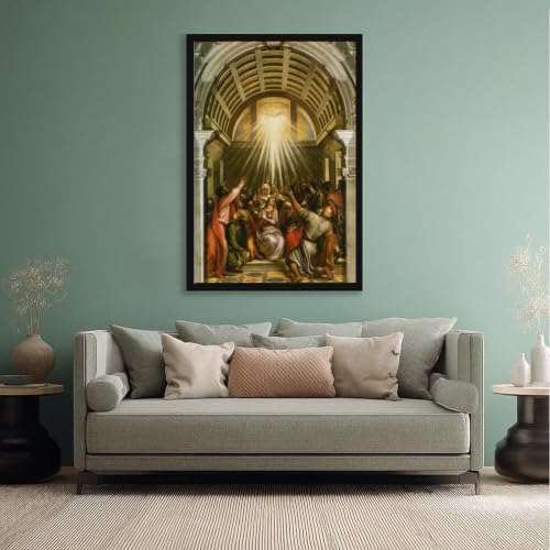 Poster Pentecôte par Titian toile avec cadre à suspendre cadeau idéal