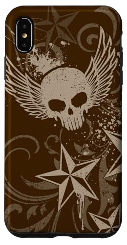 Y2k Grunge 2000s Skull Star Emo Harajuku Goth Scene Brown �X�}�z�P�[�X iPhone XS Max �p