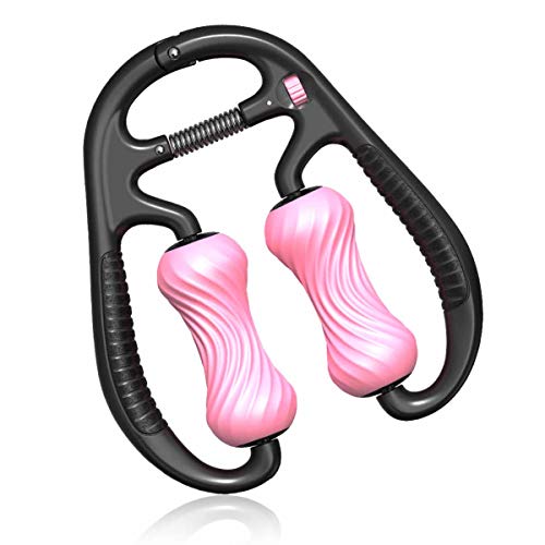 TETOP マッサージローラープロ 挟んでマッサージ 筋肉を揉みほぐす 美足 脚やせ コロコロ気持ちいい ストレッチ フィットネス エクササイズ 筋膜 首 腰 足 ふくらはぎ リリース マッサージ 健康器具 ヨガグッズ ピンク