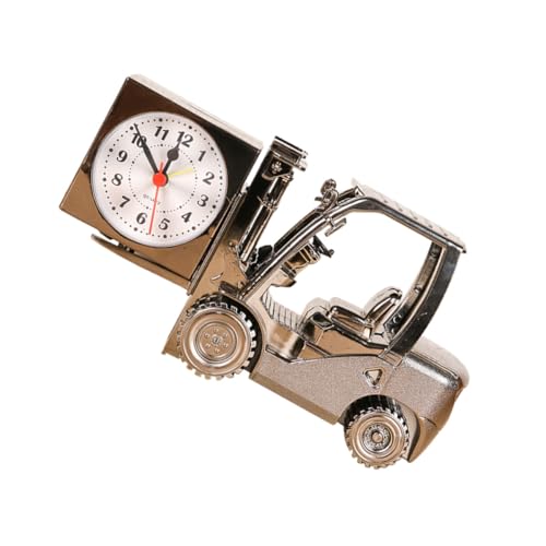 BESPORTBLE Reloj Despertador Creativo Forma Carretilla Elevadora Decoración Vintage Plateada Reloj de Mesa Nostálgico sin Batería Adorno Retro para Escritorio Hogar