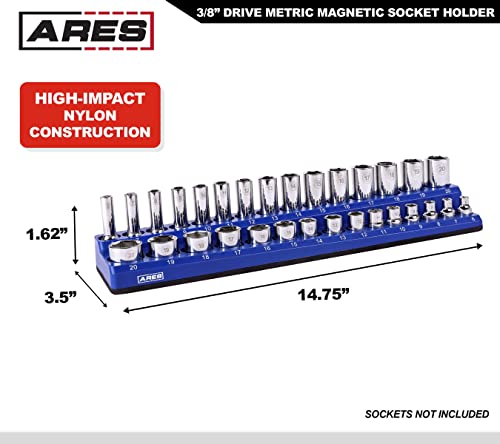 Image of ARES 60008 30-Pc 3 /8-In Blue /Black Metric Magnetic Socket Organizer