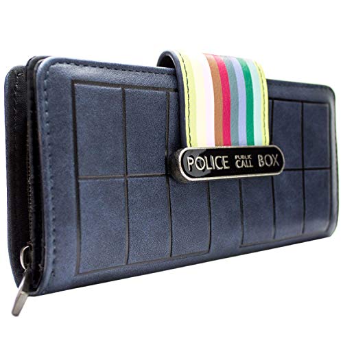 Cartera de Doctor Who decimotercero Tardis Rayas Azul